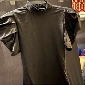 Chic Black Puff Sleeve Blouse by Nylon Apparel Size Small 0216